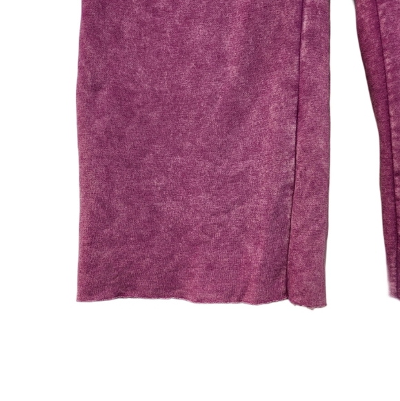 Zenana Acid Washed Fleece Palazzo Sweatpant with Pockets Size M Light Plum - Picture 8 of 11